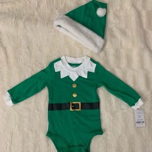 Carters Elf Onesie with Matching Hat 12 Mo.